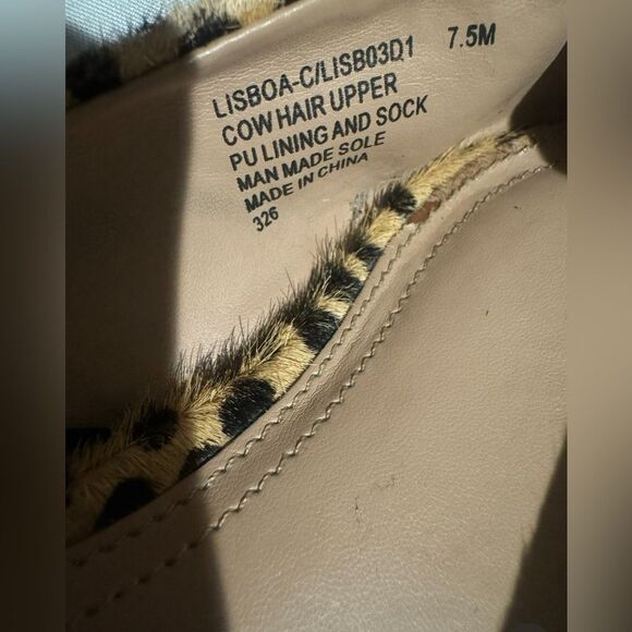 Steven by Steve Madden cow hair leopard pointed toe mules slippers size 7.5 - Picture 2 of 5